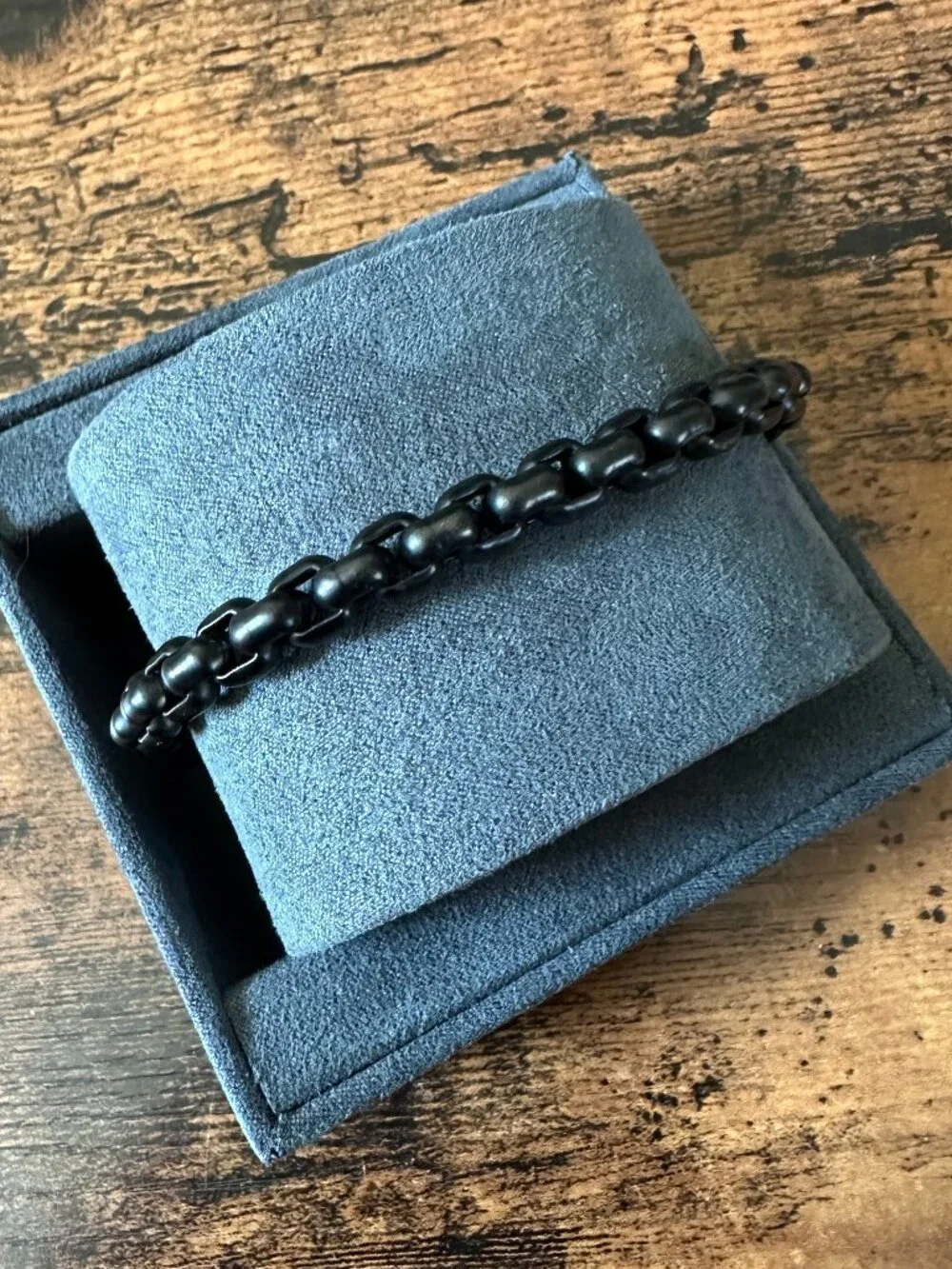 David Yurman Box Chain Bracelet w/ Stainless Steel & Sterling Silver, 7.3mm - 9